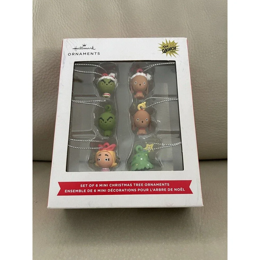 NIB Hallmark Dr Seuss The Grinch Set Of 6 Mini Christmas Tree Ornaments